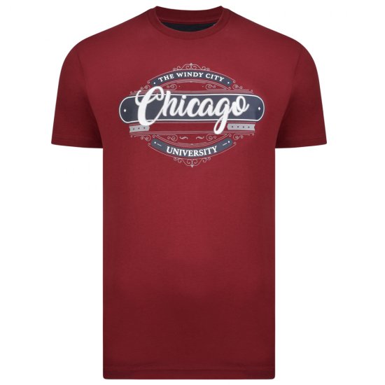 Kam Jeans 5253 T-shirt Burgundy - Tricouri - Tricouri Bărbați Mărimi Mari