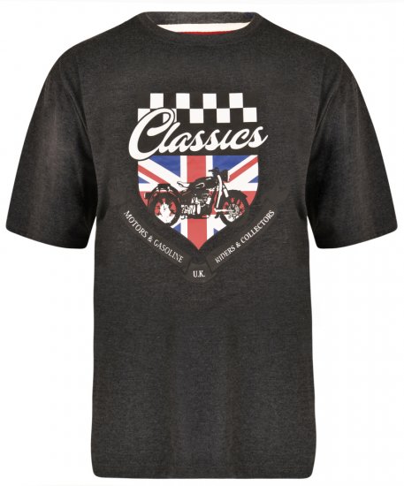 Kam Jeans 5280 T-shirt Charcoal - Tricouri - Tricouri Bărbați Mărimi Mari