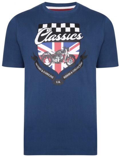 Kam Jeans 5280 T-shirt Navy - Tricouri - Tricouri Bărbați Mărimi Mari