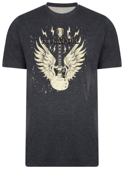 Kam Jeans 5283 T-shirt Charcoal - Tricouri - Tricouri Bărbați Mărimi Mari