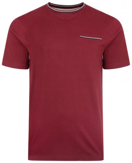 Kam Jeans 5285 T-shirt Burgundy - Tricouri - Tricouri Bărbați Mărimi Mari