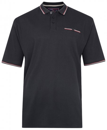 Kam Jeans 5291 Polo Black - Tricouri polo - Tricouri Polo Bărbați Mărimi Mari