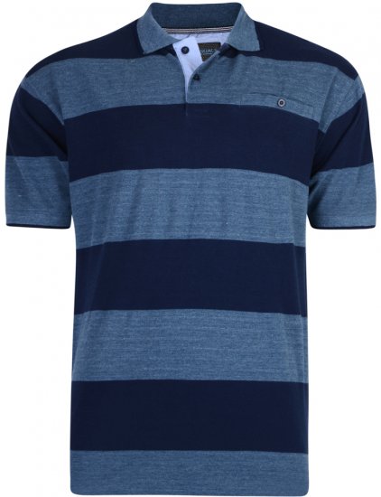 Kam Jeans 5292 Polo Denim Blue - Tricouri polo - Tricouri Polo Bărbați Mărimi Mari