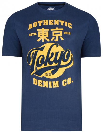 Kam Jeans 5296 T-shirt Navy - Tricouri - Tricouri Bărbați Mărimi Mari