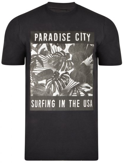 Kam Jeans 5300 T-shirt Black - Tricouri - Tricouri Bărbați Mărimi Mari