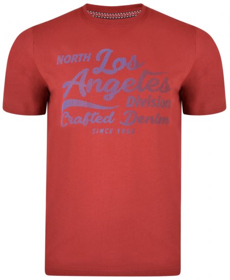 Kam Jeans 5302 T-shirt Burgundy - Tricouri - Tricouri Bărbați Mărimi Mari