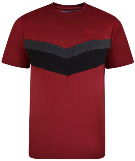 Kam Jeans 5306 T-shirt Burgundy - Tricouri - Tricouri Bărbați Mărimi Mari