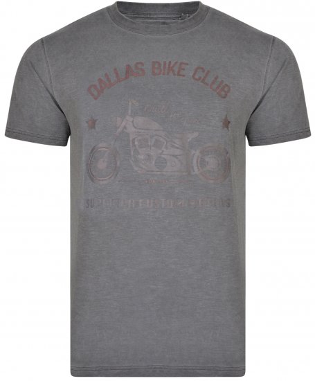 Kam Jeans 5316 Dallas Bike Club T-shirt Charcoal - Tricouri - Tricouri Bărbați Mărimi Mari