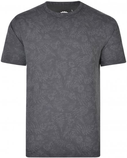 Kam Jeans 5324 All over printed T-shirts Charcoal - Tricouri - Tricouri Bărbați Mărimi Mari