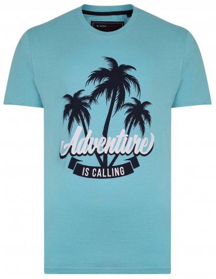Kam Jeans 5332 Adventure T-Shirt Aqua - Tricouri - Tricouri Bărbați Mărimi Mari