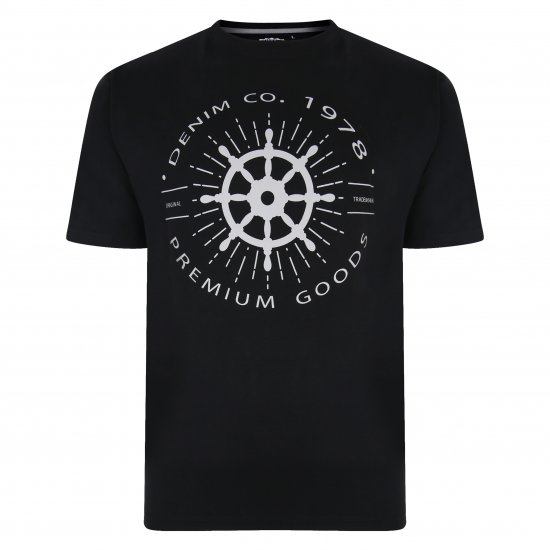 Kam Jeans 5348 T-shirt Vintage/Denim Twin Pack - Tricouri - Tricouri Bărbați Mărimi Mari