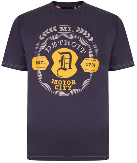 Kam Jeans 5350 Detroits Motors T-shirt Charcoal - Tricouri - Tricouri Bărbați Mărimi Mari