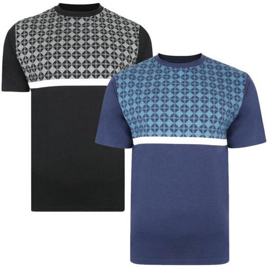 Kam Jeans 5366 Twin Pack Crew Neck T-Shirts - Tricouri - Tricouri Bărbați Mărimi Mari