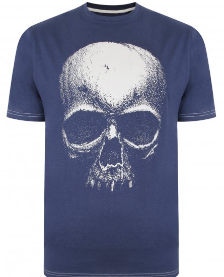 Kam Jeans 5374 Ghost Skull Print T-shirt Navy - Tricouri - Tricouri Bărbați Mărimi Mari