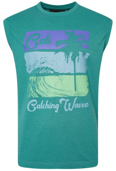 Kam Jeans 5397 California Sleeveless Tee Emerald - Tricouri - Tricouri Bărbați Mărimi Mari