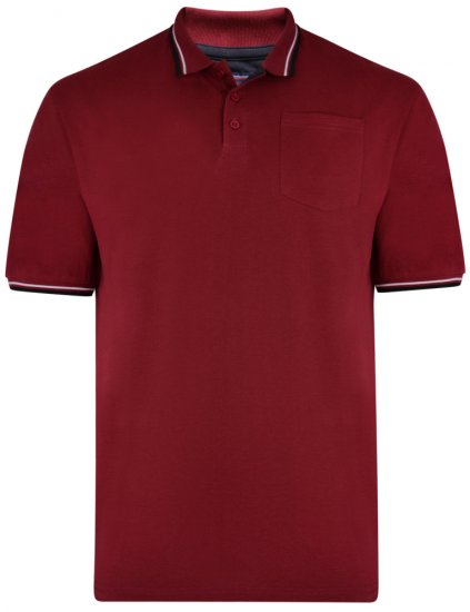 Kam Jeans 5400 Polo Burgundy - Tricouri polo - Tricouri Polo Bărbați Mărimi Mari