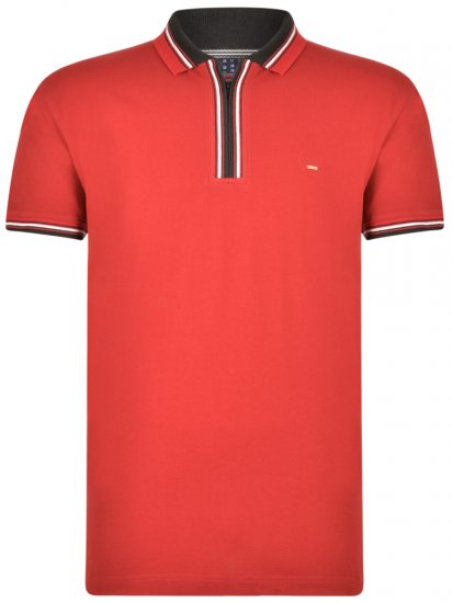 Kam Jeans 5409 Polo Burgundy - Tricouri polo - Tricouri Polo Bărbați Mărimi Mari