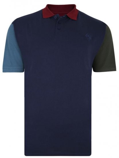 Kam Jeans 5437 Block Panel Pique Polo - Tricouri polo - Tricouri Polo Bărbați Mărimi Mari