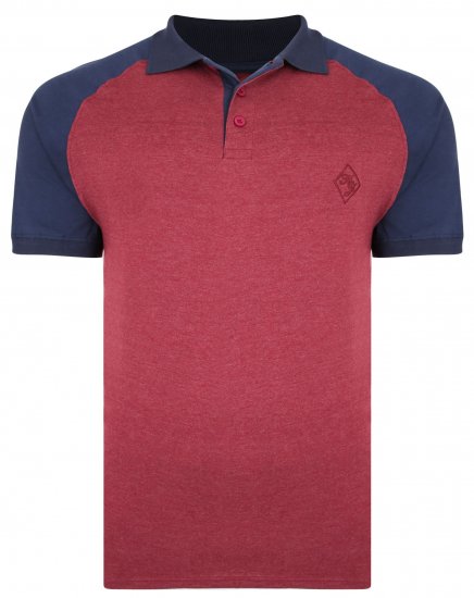 Kam Jeans 5446 Raglan Marl Jersey Polo Burgundy - Tricouri polo - Tricouri Polo Bărbați Mărimi Mari