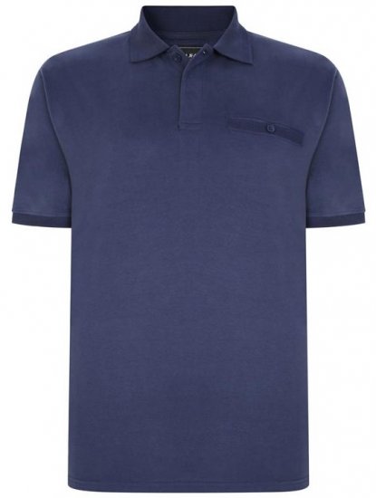 Kam Jeans 5450 Peach Finish Polo Navy - Tricouri polo - Tricouri Polo Bărbați Mărimi Mari