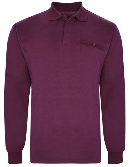 Kam Jeans 5457 LS Peach Finish Polo Plum - Tricouri polo - Tricouri Polo Bărbați Mărimi Mari