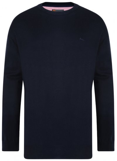 Kam Jeans Knitted Sweater Navy - Pulovere & hanorace - Pulovere & Hanorace Bărbați Mărimi Mari