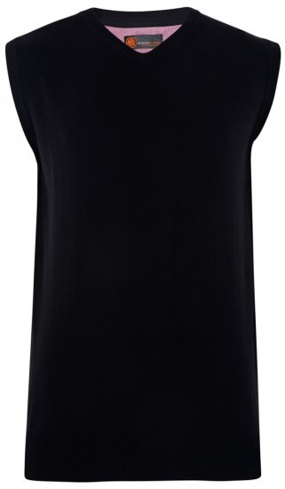 Kam Jeans V-neck Knitted Vest Black - Pulovere & hanorace - Pulovere & Hanorace Bărbați Mărimi Mari