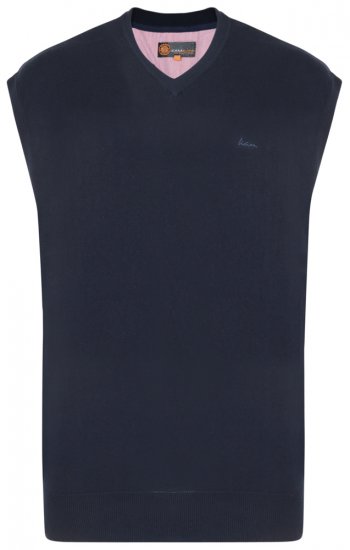 Kam Jeans V-neck Knitted Vest Navy - Pulovere & hanorace - Pulovere & Hanorace Bărbați Mărimi Mari