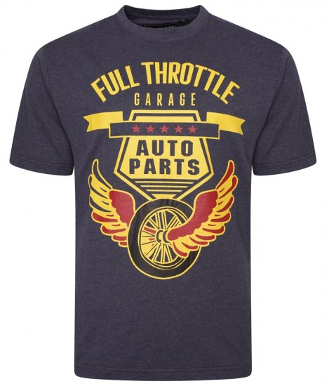 Kam Jeans 5703 Full Throttle T-Shirt Indigo - Tricouri - Tricouri Bărbați Mărimi Mari