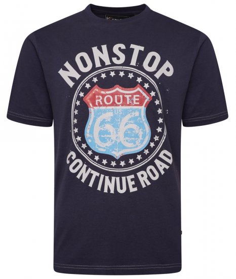 Kam Jeans 5708 Route 66 T-Shirt Navy - Tricouri - Tricouri Bărbați Mărimi Mari