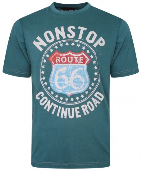 Kam Jeans 5708 Route 66 T-Shirt Pacific - Tricouri - Tricouri Bărbați Mărimi Mari