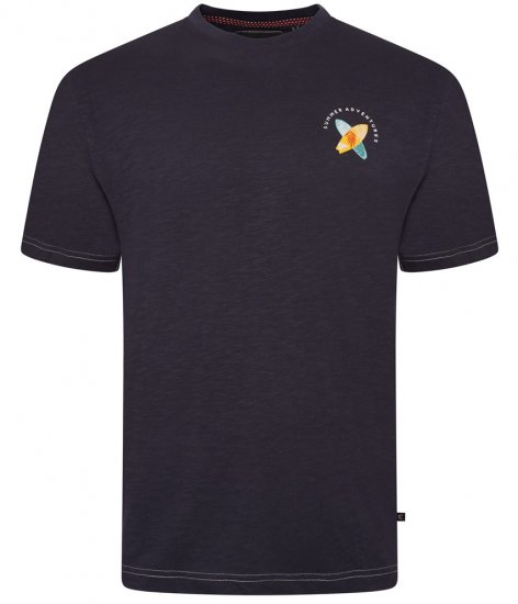 Kam Jeans 5709 Summer Adventure Print Tee Indigo - Tricouri - Tricouri Bărbați Mărimi Mari