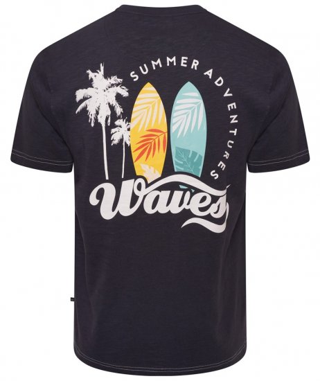 Kam Jeans 5709 Summer Adventure Print Tee Indigo - Tricouri - Tricouri Bărbați Mărimi Mari