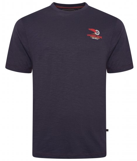Kam Jeans 5710 Legendary Racing Slub Tee With Back Print Navy - Tricouri - Tricouri Bărbați Mărimi Mari