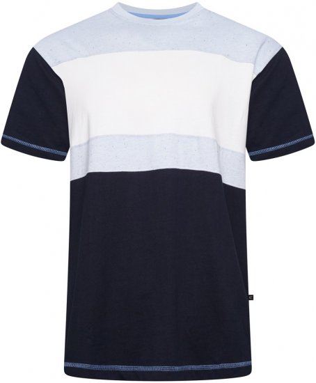Kam Jeans 5780 Cut And Sew Panel T-Shirt Navy - Tricouri - Tricouri Bărbați Mărimi Mari