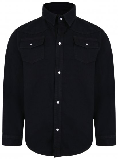 Kam Jeans 602 Denim shirt Black - Cămăși - Cămăși Bărbați Mărimi Mari
