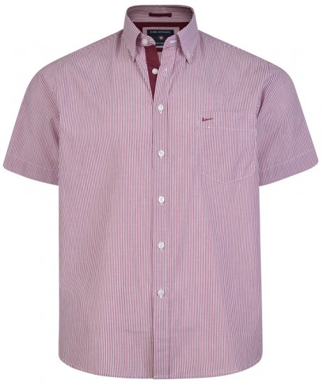 Kam Jeans 6164 Short Sleeve Shirt Burgundy - Cămăși - Cămăși Bărbați Mărimi Mari