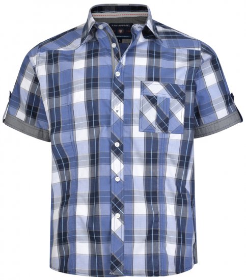 Kam Jeans 6165 Short Sleeve Shirt Navy - Cămăși - Cămăși Bărbați Mărimi Mari