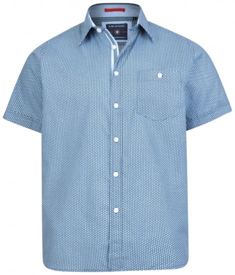 Kam Jeans 6167 Short Sleeve Shirt Teal - Cămăși - Cămăși Bărbați Mărimi Mari
