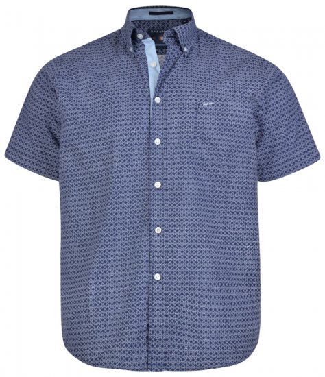Kam Jeans 6170 Short Sleeve Shirt Navy - Cămăși - Cămăși Bărbați Mărimi Mari