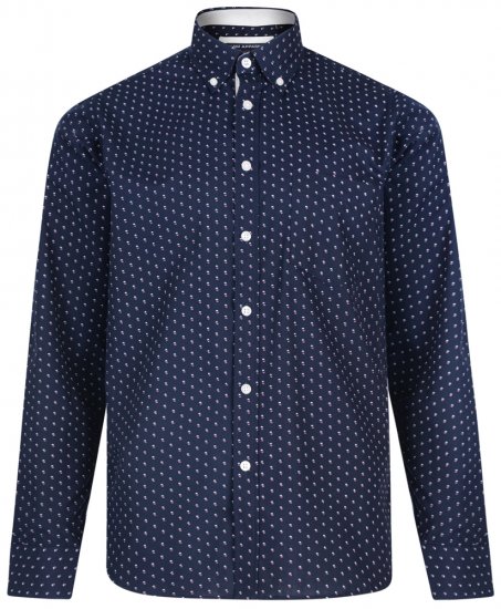 Kam Jeans 6176 Long Sleeve Shirt Navy - Cămăși - Cămăși Bărbați Mărimi Mari