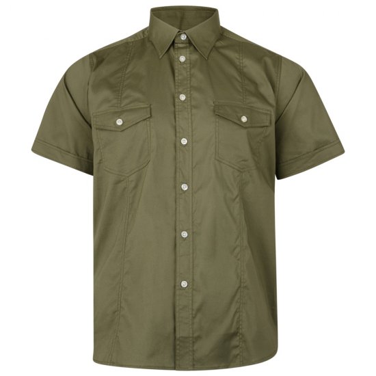 Kam Jeans 6180 Retro Stretch Shirt Khaki DUPLICATE - Cămăși - Cămăși Bărbați Mărimi Mari