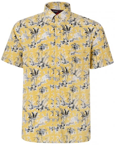 Kam Jeans 6191 Short Sleeve Shirt Sand - Cămăși - Cămăși Bărbați Mărimi Mari