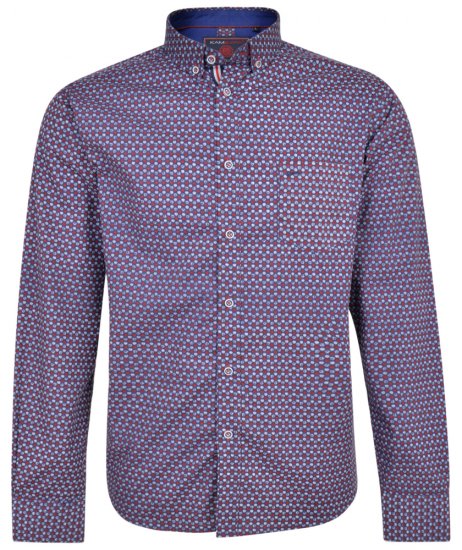 Kam jeans 6197 LS Dobby Print Shirt - Cămăși - Cămăși Bărbați Mărimi Mari
