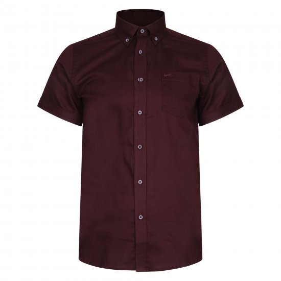 Kam Jeans 6204 Self Pattern Weave Shirt Burgundy - Cămăși - Cămăși Bărbați Mărimi Mari