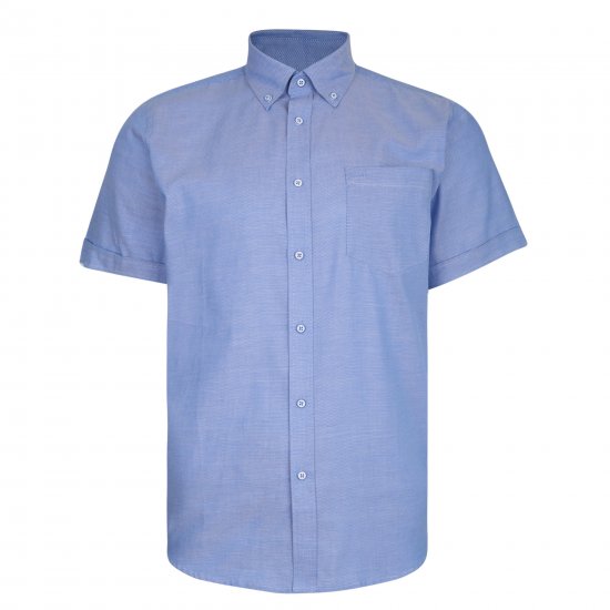 Kam Jeans 6205 Fresh Summer Shirt Blue - Cămăși - Cămăși Bărbați Mărimi Mari