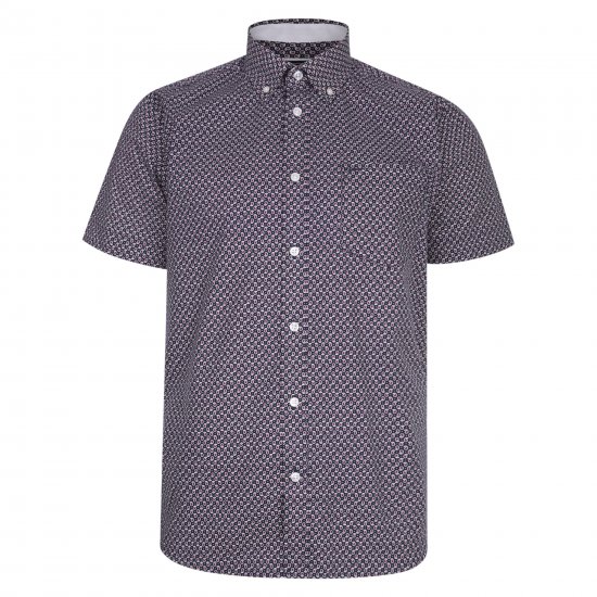 Kam Jeans 6206 Paisley Print Shirt Navy - Cămăși - Cămăși Bărbați Mărimi Mari
