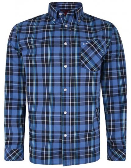 Kam Jeans 6208 LS Casual Check Shirt Denim - Cămăși - Cămăși Bărbați Mărimi Mari