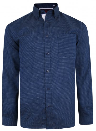 Kam Jeans 6210 LS Dobby Stitch Shirt Indigo - Cămăși - Cămăși Bărbați Mărimi Mari