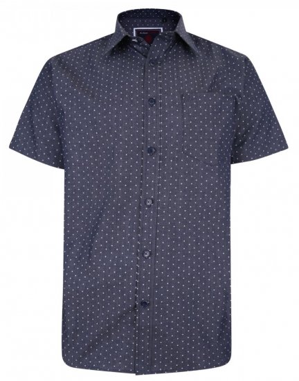 Kam Jeans 6212 SS Star Print Chambray Shirt Indigo - Cămăși - Cămăși Bărbați Mărimi Mari